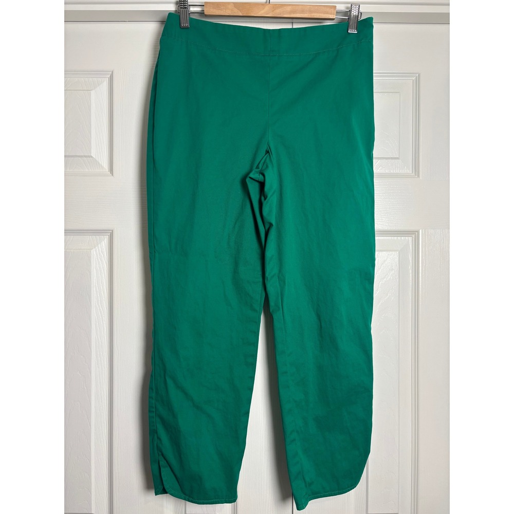 Talbots Heritage Ankle Pants Green Side Zip Straight Leg Size 6